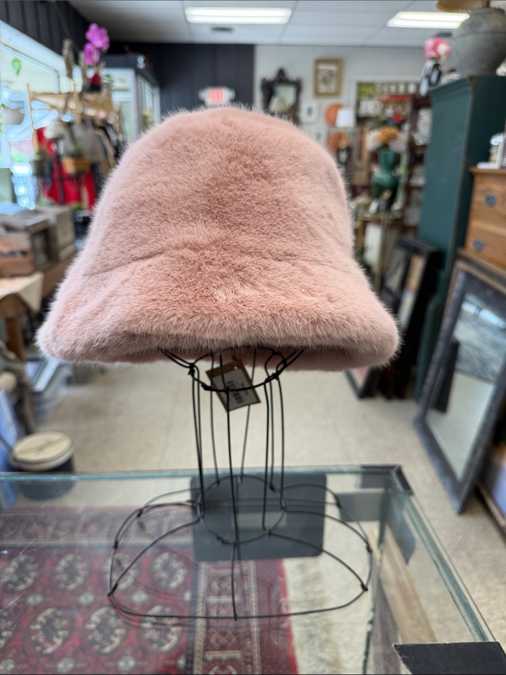 Plush Pink Fuzzy Bucket Hat